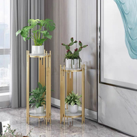 Support à Fleurs Moderne en Acier Inoxydable Doré au Design Élégant pour Salon, Villa, Décoration de Mariage et Table de Maison