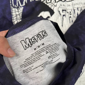 Camiseta de Manga Corta Unisex de Algodón Puro con Estampado Tie-Dye de Calavera de la Banda de Punk Rock <span class=keywords><strong>Misfits</strong></span>, Ligera para Verano - Product Image 6