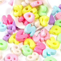 Colorful Pastel Cartoon Large Bubble Letras Chunky Letter Large Hole Plastic Alphabet Beads