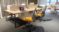 Table de conférence robuste pour 8 personnes, 2,4 m, en bois, avec pieds en dalle robustes, pour bureau d'entreprise
