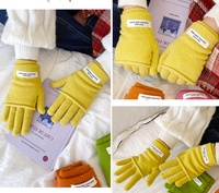 Gants décontractés pour femmes, double couche, automne-hiver, cinq doigts, tricotés, épais, chauds, résistants au froid et au gel, séchage rapide