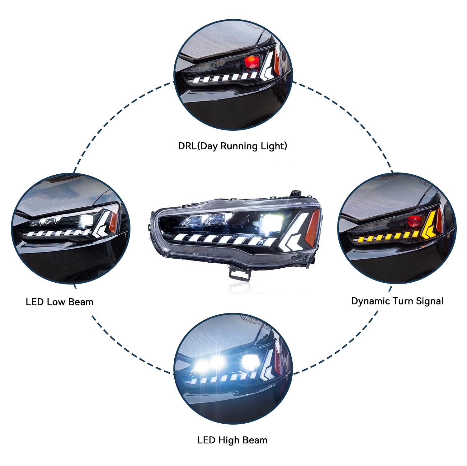Hcmotion Factory E-Mark Start up Animation LED Headlights