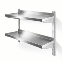 Équipement de cuisine commerciale robuste en acier inoxydable 304, étagère murale de stockage alimentaire, capacité de charge de 300 kg/m, poli