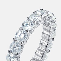 Bague de mariage ronde en argent sterling 925 avec diamant Moissanite VVS, alliance éternelle complète, bague de fiançailles, bijoux fins 2mm 4mm 5mm