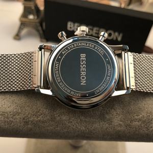 Relojes de Lujo Minimalistas con Grabado, 100 Piezas, Marca Privada, Cronógrafo, Cristal de Cuarzo, Acero Inoxidable, para Hombre, 43mm, Correa de Cocodrilo - Product Image 5