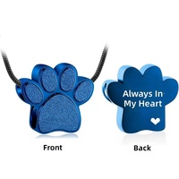 Collier urne funéraire ouvrable en acier inoxydable poli avec empreinte de patte de chien, pendentif minimaliste pour cendres, bijou commémoratif pour animaux de compagnie