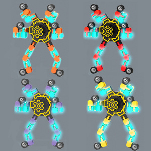 Small Plastic Fingertip Gyro Toy with Deformable <strong>Lights</strong> Glowing Dark Stress-Relieving <strong>Fidget</strong> <strong>Spinner</strong> for Children ADHD Autism - Product Image 1