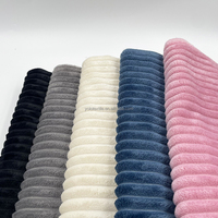 230GSM 100% poliéster rayas Loungewear tela PANA terciopelo