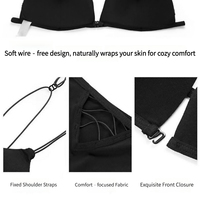 Soutien-gorge sexy d'été pour femme, à fines bretelles, fermeture avant, bonnets triangulaires, ultra-fin, sans armatures, push-up, pour une silhouette sublimée