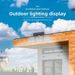 Lampada Solare LED con Sensore di Movimento IP65 5000K ABS a Tre Teste Stile Cinese <span class=keywords><strong>per</strong></span> Parete/<span class=keywords><strong>Terra</strong></span>, Lampione <span class=keywords><strong>da</strong></span> <span class=keywords><strong>Giardino</strong></span> Decorativo <span class=keywords><strong>per</strong></span> Esterni - Product Image 4