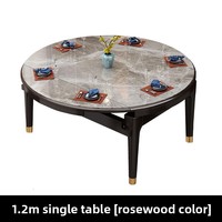 Nouvelle table à manger en bois massif brillant de style chinois avec chaises, combinable, rétractable, pliable, réglable, avec pieds en cuivre, moderne