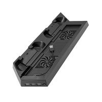 Station de ventilateur de refroidissement pour PS4/PS4 Slim/PS4 Pro support Vertical avec double contrôleur, Port EXT, station de charge et emplacements de jeu