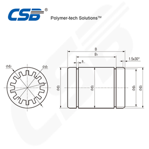 Roulement linéaire en plastique LIN-01-10-MR4, montage facile, clips de fixation axiaux manuels, jeu de roulement réduit - Product Image 3