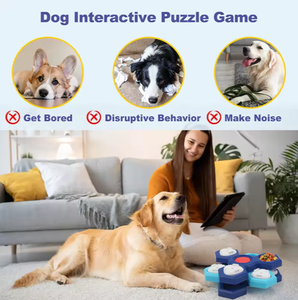 Jeu de puzzle interactif pour chien à alimentation lente, boîte de jeu en plastique PP antidérapant, bol d'alimentation lente pour animaux de compagnie, jouet d'entraînement pour chien - Product Image 6