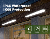 ShineLong IP65 IK09 LED Tri-Proof Light Batten 600mm 1200mm 1500mm Carcasa completa para PC 3 horas Batería de emergencia no tenue para uso en la oficina