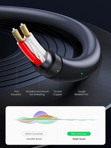 UGREEN AV102 3,5mm <span class=keywords><strong>hembra</strong></span> <span class=keywords><strong>a</strong></span> 2 <span class=keywords><strong>RCA</strong></span> macho <span class=keywords><strong>Cable</strong></span> chapado en oro estéreo <span class=keywords><strong>RCA</strong></span> adaptador de Audio <span class=keywords><strong>auxiliar</strong></span> carcasa de Metal Flexible <span class=keywords><strong>RCA</strong></span> Y <span class=keywords><strong>Cable</strong></span> - Product Image 4