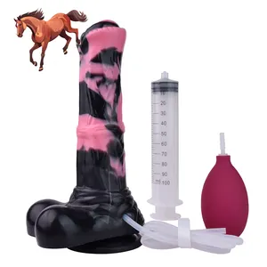 Best Selling Liquid Silicone squirting cock Strong Suction Anal Sex Toys Animal Horse Dildo