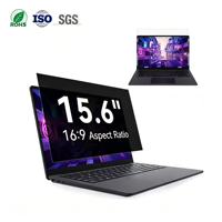 Écran de confidentialité pour ordinateur portable de 15,6 pouces ultra-fin en PET anti-rayures, imperméable, couverture complète, pour moniteur d'ordinateur 16:9, amovible
