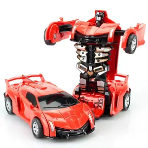 hot sale children cheap deformation friction car cool design transformed robot toy car