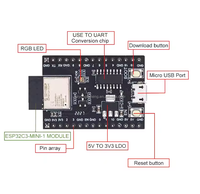 Modul Pengembangan ESP32-C3 5.0 Dilengkapi Modul WiFi ESP32-C3-MINI-1