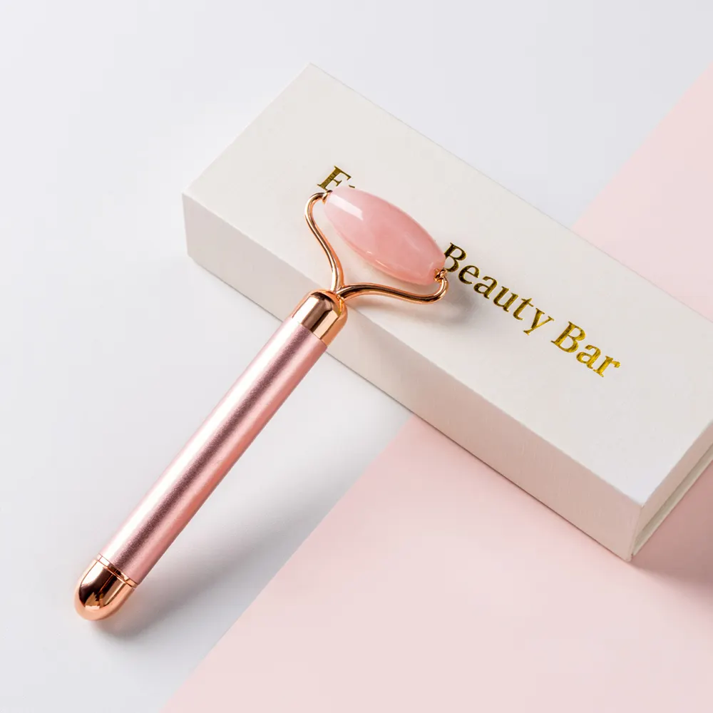 Factory Wholesale Beauty Skincare Facial Massage Tools 24K Gold Beauty Bar Vibrating Rose Quartz Face Jade Roller