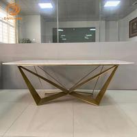 Y Acier Inoxydable Bois Dîner Ensemble De Luxe Moderne Table Salle À Manger Ensembles Haut De Gamme Style Italien Cuisine Fête Banquet Table À Manger