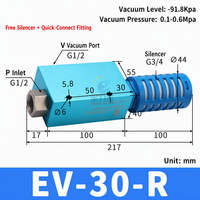 Generador de Vacío Industrial JD EVSeries, Sistema de Succión de Gran Flujo, Boquilla Venturi, Ligero y Duradero
