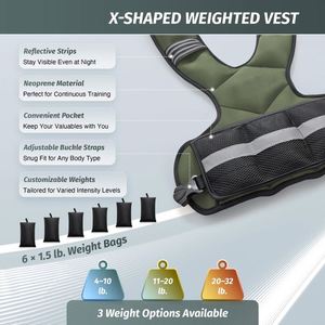 Gilet lesté respirant personnalisé avec logo, 15 kg, sangles réglables et rembourrage pour entraînement cardio en salle de sport – Gilets lestés personnalisés - Product Image 2