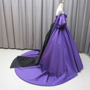 Robe de soirée en satin violet sur mesure, coupe trapèze, pour hôte, robe de soirée formelle Mz0035 - Product Image 4