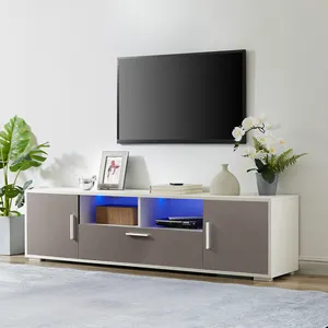 Gray White Furniture Wooden Tv Table Cabinet TV Stand For Living Room