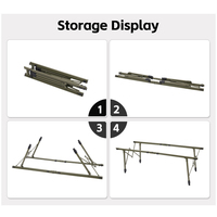 Table de camping pliante IGT pour barbecue, pique-nique, en aluminium, légère, réglable en hauteur, portable, pour extérieur et jardin