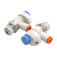 Lot de 2 contrôleurs de vitesse pneumatiques As2211fs-n02-07s, 1/4" Npt pour tube, neufs, authentiques, en stock, avec une garantie d'un an.
