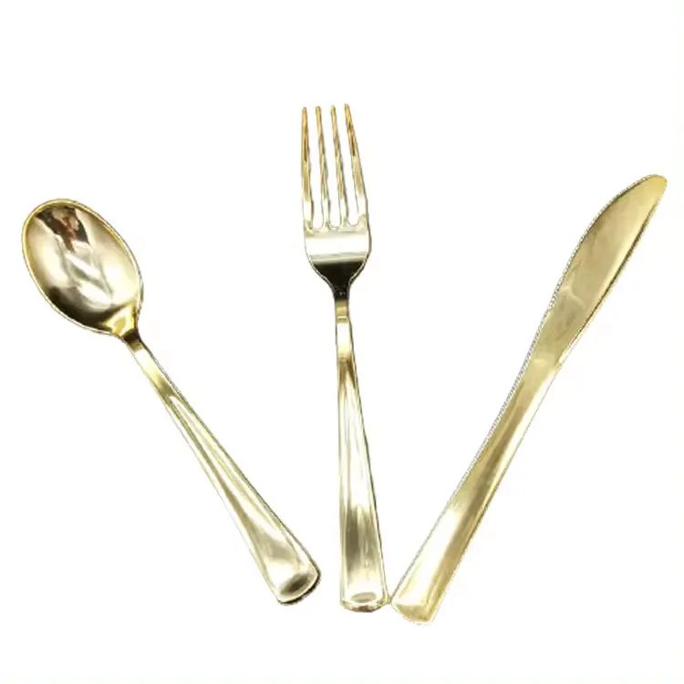 Schlussverkauf Kunststoff-Silberwaren-Set Schwerlast-Bodenwaren-Sets Gold Kunststoff-Fork-Lahl und Messer