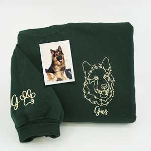 Sudadera con capucha con retrato de mascota ecológica bordada personalizada, insignia personalizada, regalo del Dí<span class=keywords><strong>a</strong></span> del <span class=keywords><strong>Padre</strong></span>, amantes de las mascotas, primavera y verano - Product Image 6