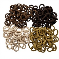 Lot de 100 élastiques à cheveux pour enfants, sans dommage, en tissu éponge, très élastiques, pour filles et bébés, accessoires personnalisables, logo OEM ODM