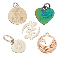 Petites étiquettes à breloques en métal personnalisées, marque, logo, pendentif, plaques de métal gravées pour bijoux
