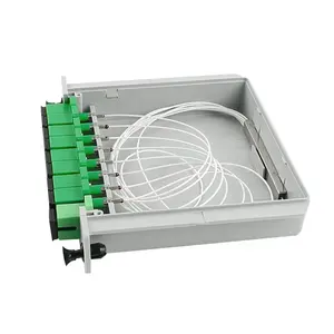 Ftth Fiber Optische Plc Lgx Abs Doos Cassette Type Splitter Ftth Sc Lc Pc Adapter 1X8 Apc Cassette lgx Splitter