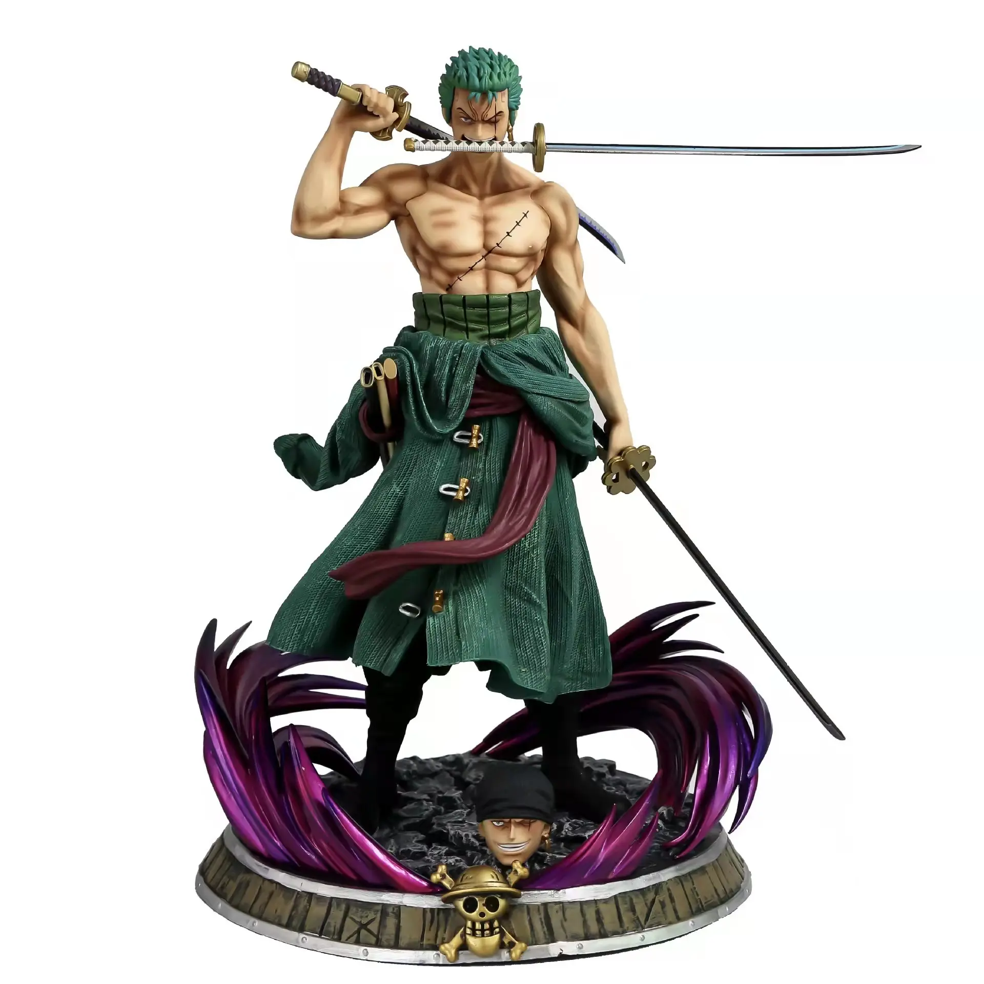 Custom Japanese anime Zoro Toys One Piece Dream Double Head Replacement Roronoa Action Figure Prototype One Piece Figurines