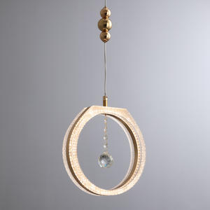 Decoration Background Lighting Ring Pendant Light <b>Bed</b> Side Modern Crystal Circle Hanging Lamp - Product Image 3