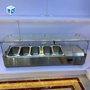 Barra de Ensaladas Comercial con Certificación CE ETL, Mostrador de Vidrio Transparente para Exhibición de Ensaladas, Barra de Ensaladas Refrigerada de 1000l/1500l para Mesa - Product Image 1