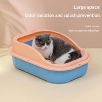 Bac à litière semi-fermé anti-odeur de petite taille pour chat et chaton, fournitures pour animaux de compagnie, vente en gros, une pièce, livraison gratuite, livraison directe