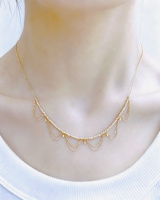 Collar de Oro Sólido de 18K AU750 para Mujer, Cadena Delicada Ajustable para Clavícula, Múltiples Estilos, Joyería Fina Personalizable, Regalo