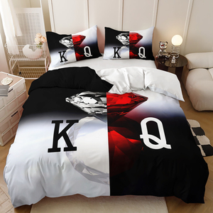 カップルクラウンローズ女王キングデザイン3Dデジタルプリント寝具セット - Product Image 5