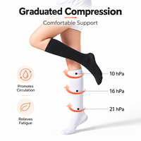Chaussettes de compression au-dessus du genou pour femmes, compression graduée, soutien massant de la plante des pieds, pour les voyages, le travail et l'usage quotidien