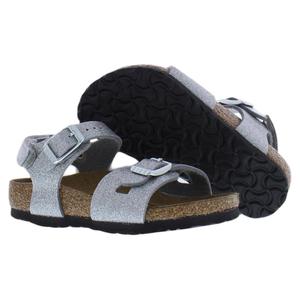 Sandalias Birkenstock Rio As Narrow Ps para Niña, Plateadas Brillantes, Planas - Product Image 4