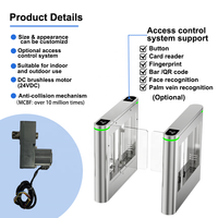 Torniquete de Acceso con Barrera Giratoria de Acero Inoxidable, Lector RFID, Barrera de Seguridad para Peatones para Oficina y Gimnasio