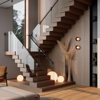 Escalier flottant CBMmart, escaliers sur mesure, design moderne en bois et acier