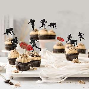 Décorations de cupcakes sur le thème du rugby, joueurs de football, pour fête prénatale, anniversaire d'enfants, thème sportif - Product Image 5