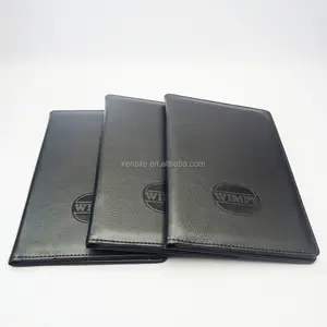 customized emboss logo black pu leather CHEQUE BOOK HOLDER