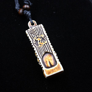 Collar <span class=keywords><strong>Tiki</strong></span> de dedo de árbol para hombre al por mayor, de estatua colgante collar con <span class=keywords><strong>Tiki</strong></span>, joyería de hueso de imitación - Product Image 4